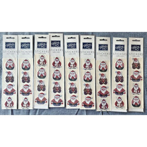 RA Lang Roly Poly Santa Sticker Sheets Lot of 9 #25